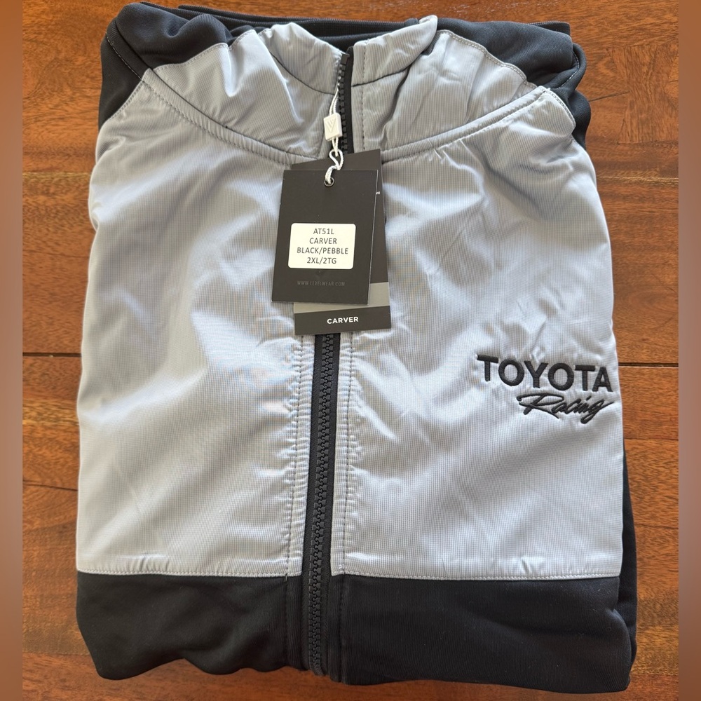 NWT XXL Levelwear Black/ Pebble Carver Track Jacket With Toyota Logo